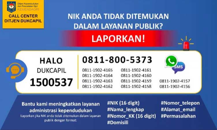 NIK Tidak Ditemukan? Laporkan ke Halo Dukcapil!